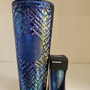 NEW Starbucks Iridescent Sapphire Blue Jeweled Venti Tumbler